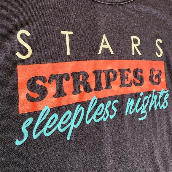 Blue "Stars, Stripes and Sleepless Nights" Top, Women's Small (Maternity) - Picture 3 of 8